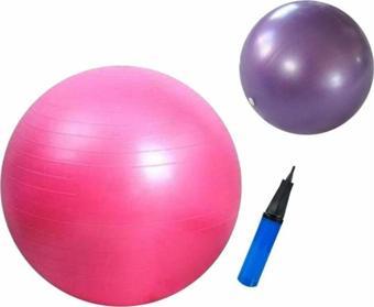 AYLA STAND 65 Cm Pembe + 25 Cm Pilates Topu 2'Li Set