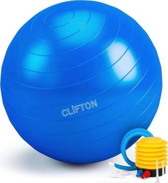 Clifton 65 Cm Fitilli Pilates Topu Ve Pompa Seti Plates Denge Yoga Spor Egzersiz Top Jimnastik Gym