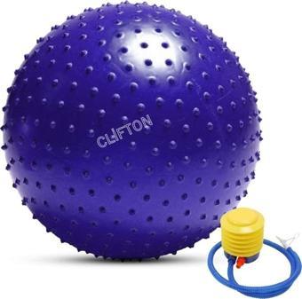 Clifton Dikenli Yoga Pilates Aeorobik Jimnastik Topu 65 Cm Mor Pompa Hediyeli