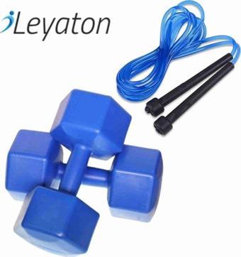 Buffer 1Kg X 2 Adet Dambıl Ve Atlama Ipi Kombin Seti Vinyl Kaplama Dumbell
