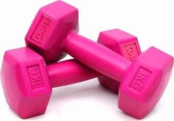 Cosfer 1 Kg Ckspor 1 Kg X 2 Adet Plastik Dambıl Seti Pembe Dambıl Seti