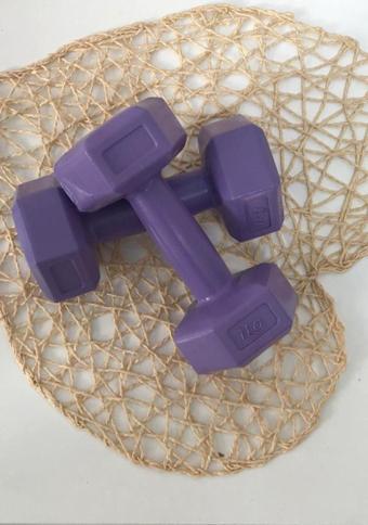 Leyaton Leyayon 1 Kg X 2 Adet Dambıl Vinyl Kaplı Dumbell Ağırlık - Mor