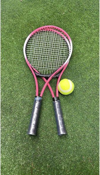 Leyaton Çocuk Tenis Raketi Seti 21 Inç 2 Raket 1 Top Çantalı Set Pembe