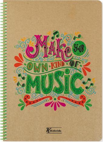 Çizgisiz Spiralli Sert Kapak Defter Doodles Music