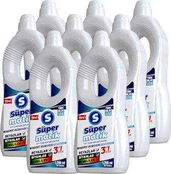 Süpermatik 3'Ü 1 Arada Sıvı Çamaşır Deterjanı 8 Adet 1200 Ml