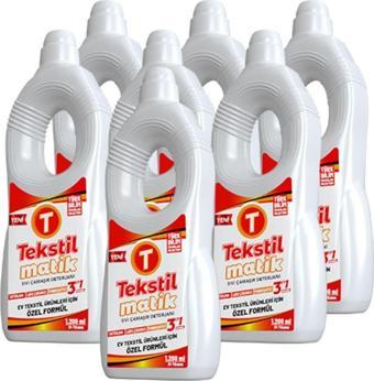 Tekstilmatik Ev Tekstili 3'Ü 1 Arada Sıvı Vegan Çamaşır Deterjanı 7 Adet X 1200 Ml