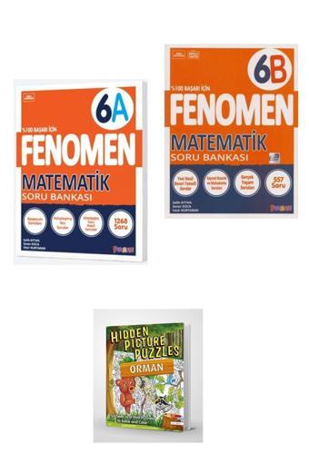 Fenomen Yayıncılık 2025 Fenomen Matematik 6a & 6b Soru Bankası 2 Kitap (HİDDEN PİCTURES PUZZLES HEDİYELİ) - Fenomen Yayıncılık