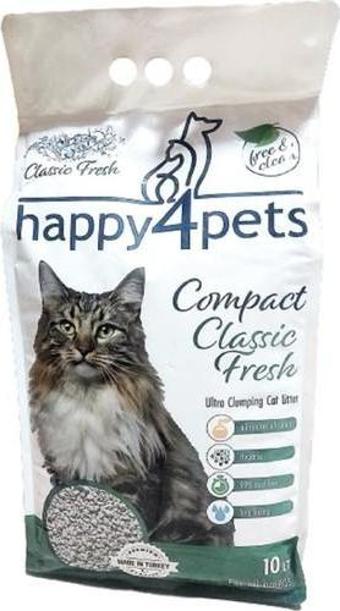 Happy4Pets Klasik Fresh Topaklaşan Benonit Kedi Kumu 10 lt