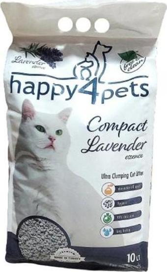 Happy4Pets Lavantalı Topaklaşan Bentonit Kedi Kumu 10 lt