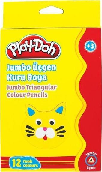 Play-Doh 12 Renk Jumbo Üçgen Kuru Boya   Play-Ku008