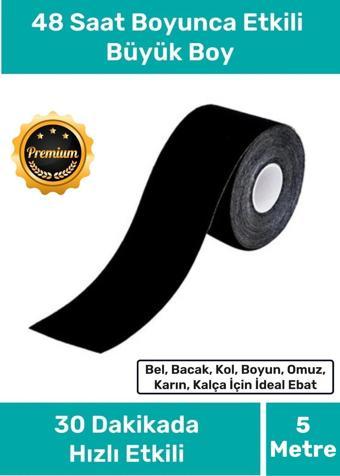 Hızlı Etkili Büyük Boy Kas Eklem Bel Bacak Kol Boyun Sırt Omuz Karın Kalça Ağrı IsıI Bandı 5cm x 5m