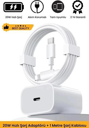 iPhone Tüm Serilere Uyumlu 20w Hızlı Şarj Seti Adaptör Type C Kablosu 7 8 X 11 12 13 14 15 Plus Pro