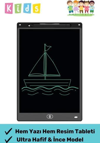 Premium Lcd Ekranlı Kalemli Dijital Çizim Tableti Yazı Tahtası Boyama Resim Akıllı Tablet 12 Inc