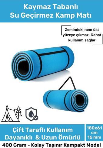 Premium Su Geçirmez Konforlu Taşıma Askılı Çift Taraflı Zemin Çadır Uyku Kamp Matı Yer Minderi 16 mm