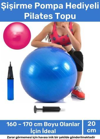 Profesyonel Seri Dayanıklı Yüksek Kalite Mini Gymball 20cm Mavi Pilates Topu Şişirme Pompa