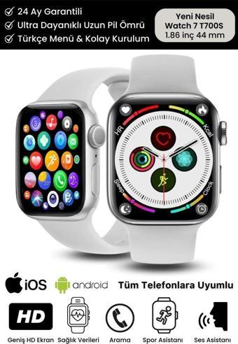 Su Geçirmez 45mm T700s Simli Watch 7 Ios Android Sağlık Sensörlü Bluetooth Aramalı Alarm Akıllı Saat