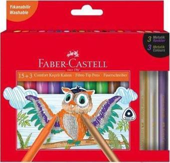 Faber-Castell Comfort 15+3 Metalik Keçeli Kalem