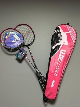 Wellcold 2 Adet Profesyonel Badminton Raketi Deluxe Badminton Çantası 202L