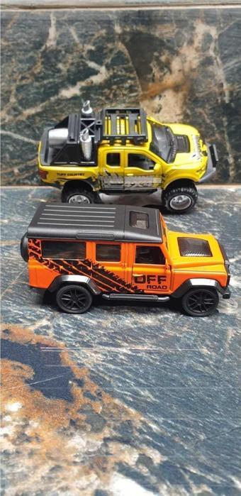 Hepsilazım 2-Li Set Metal Oyuncak Araba Kamyonet Diecast Arazi Pickup Mercedes G Jeep Ford F150 Land Hummer Jip