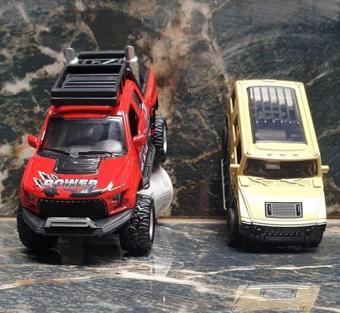 Hepsilazım 2-Li Set Metal Oyuncak Araba Kamyonet Diecast Arazi Pickup Mercedes G Jeep Ford F150 Land Hummer Jip