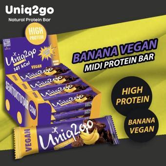 Uniq2Go Banana Vegan 38 G. Midi Protein Bar 16’Li Kutu