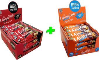 Uniq2Go Choco Light Mıdı 40G Portakallı+ Chocodark Mıdı 38G Fındıklı Proteinli Bar (32 Adet)