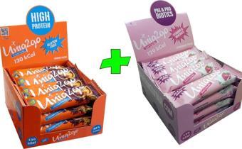 Uniq2Go Chocolight Mıdı40G Portakal+ Tatlı-Ekşi Pre-Probiyotik Çilekli Proteinli Bar(32 Adet)