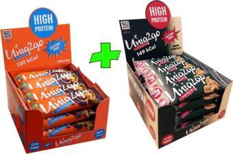 Uniq2Go Chocolight Mıdı40G Portakallı+ Crunchy Mıdı40G Fıstıkezmeli Proteinli Bar(32 Adetbar)