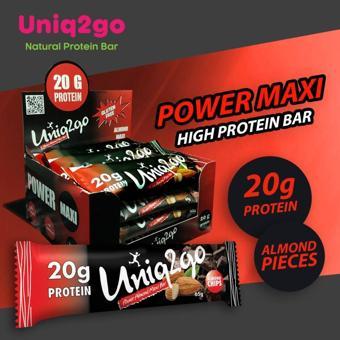 Uniq2Go Power Almond Maxibar Protein Bar 65 Gr %30 Protein 12Li Kutu