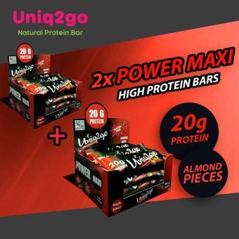 Uniq2Go Power Almond Maxibar Protein Bar 65 Gr %30 Protein 2 Kutu 24 Adet