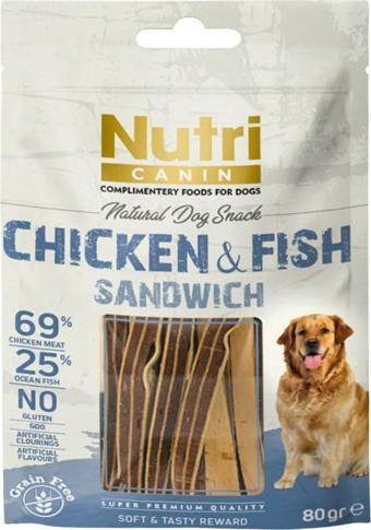 Nutri Canin 80Gr %100 Doğal Etten Natural Dog Snack Tavuk Balık Etli Atıştırmalık 1Adet Köpek Ödülü 