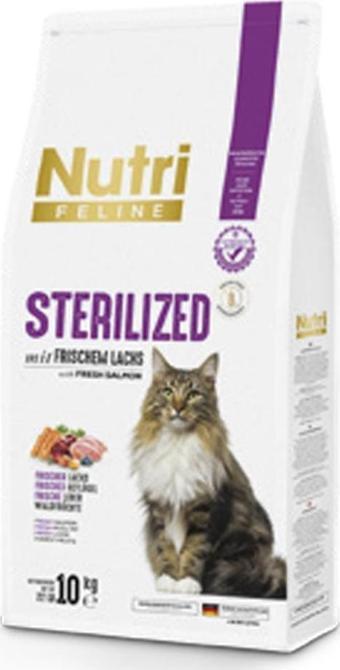 Nutri Feline 10Kg Yetişkin Kısırlaştırılmış Somonlu Adult Sterilised Kedi Maması