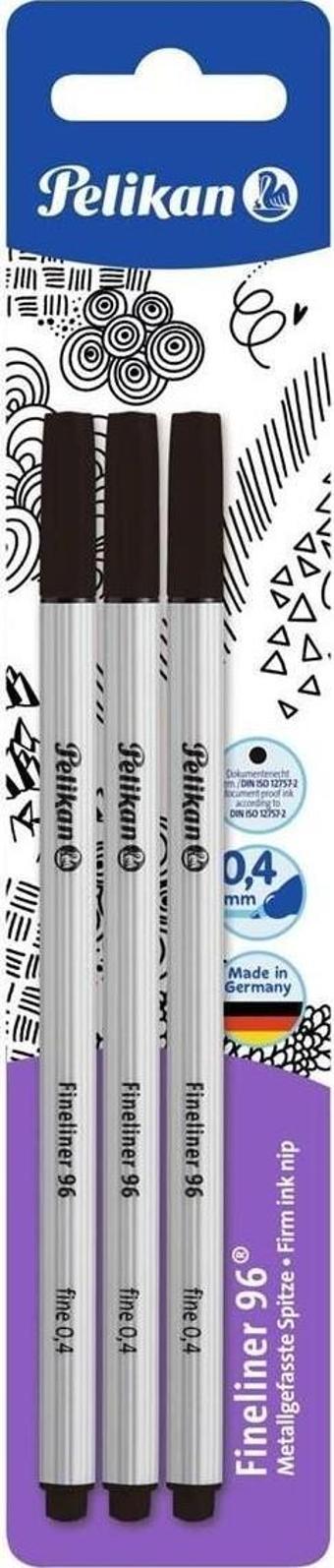 Pelikan Fineliner 3'lü Blister - Siyah 