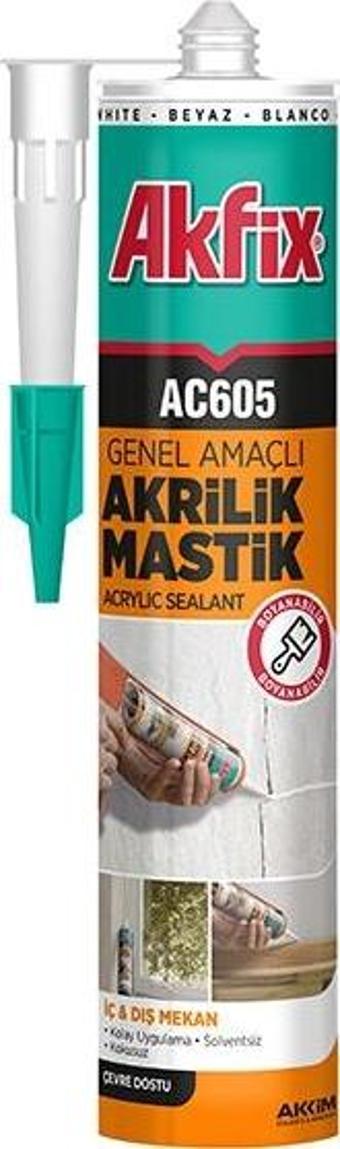 Akfix Ac605 Akrilik Mastik 310 Ml.Beyaz