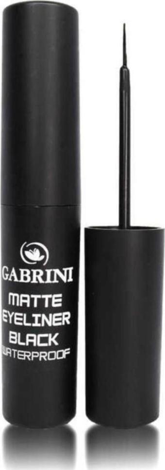 Gabrini Matte Suya Dayanıklı Fırça Uçlu Siyah Eyeliner