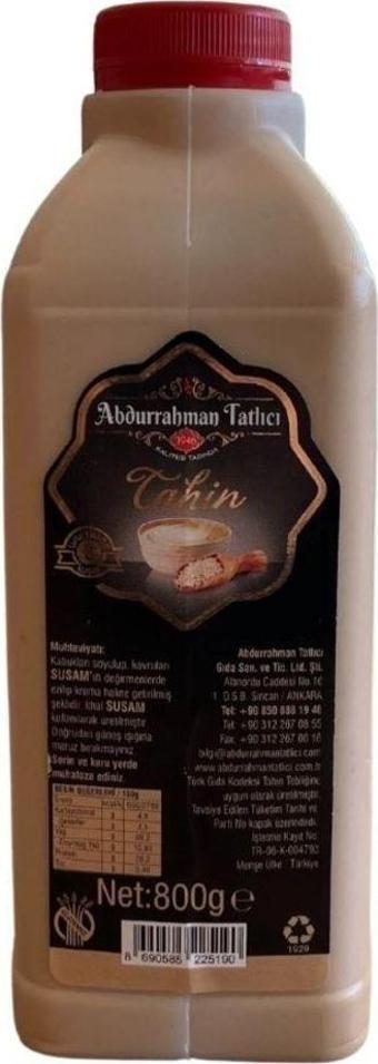 Abdurrahman Tatlıcı 1 Adet 800 Gr Tahin Bidon