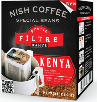 Nish Pratik Filtre Kahve Kenya 9 Gr X 5