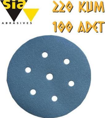 Sia 1949 Hookit 7 Delikli Cırt Zımpara 150 mm - P220 Kum - 100 Adet