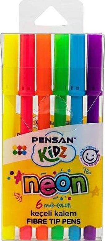 Pensan Kidz 6 Renk Neon Keçeli Kalem Pe99075Kç6