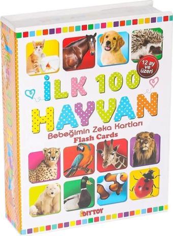 1741 Flash Card İlk 100 Hayvanlar Eğitici Kartlar -Dıytoy