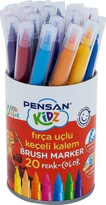 Pensan Kidz 20 Renk Fırça Uçlu  Keçeli Kalem Pe4000Kç