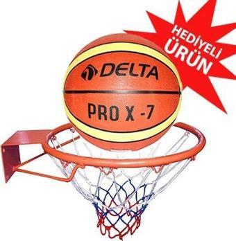 Delta Basketbol Çemberi No7 PRO-X Basketbol Topu Basketbol Filesi Üçlü Set