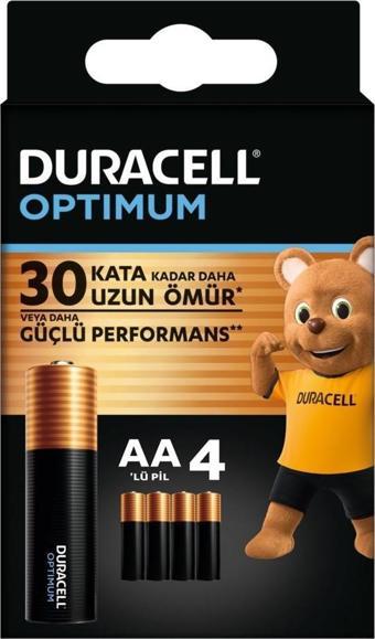 Duracell Optimum Kalın Kalem 4lü AA