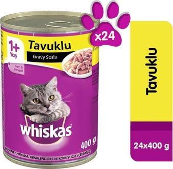 Whiskas Tavuklu Yetişkin Kedi Konserve Yaş Maması 24X400 gr