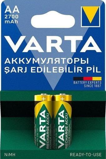 Varta 5706 2700 mAh AA Nİ-MH Şarj Edilebilir 2'li Kalem Pil