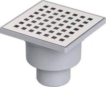 WUVERA Krom 10x10 50mm Alttan Çıkışlı Banyo&wc Süzgeci