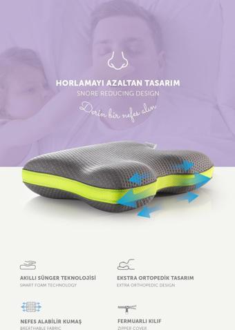 Pafu Visco Horlama Azaltıcı Karbon İplikli Ortopedik Yastık
