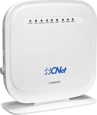 CNET CVR984RV, 4 Port, 2.4Ghz Wifi, 300Mbps, 2x3dBi Dahili Anten, VDSL2, ADSL2+ MODEM