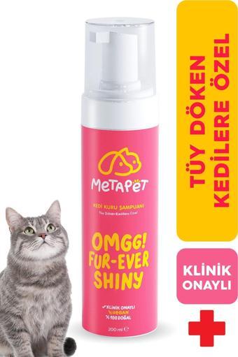 Metapet Tüy Döken Kedilere Özel Kuru Bakım Şampuanı, E Vitamini Ve Doğal Yağlar, Kedi Yıkama Köpüğü, 200 ML