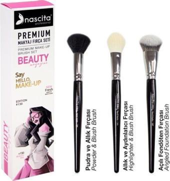 Nascita Premium En Sevilen Beauty Magazine 3'lü Yüz Makyaj Fırça Seti NASBRUSHSET154 Nas 284 - 286 - 287